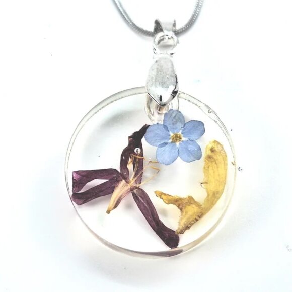 Handmade floral necklace/wild flowers pendants/real flowers pendant/real flower - Picture 3 of 3